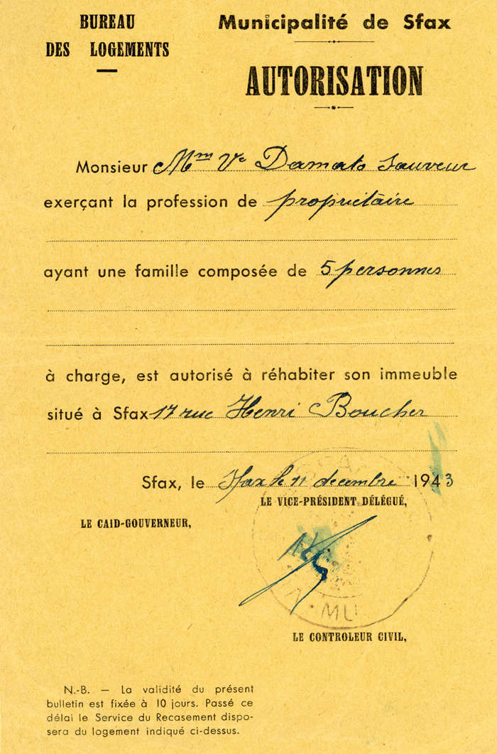 Autorisation de rhabitation