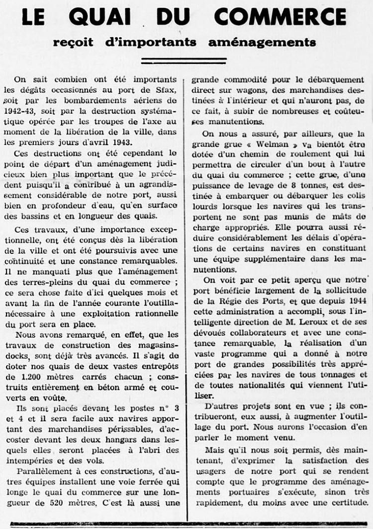 Les Nouvelles sfaxiennes avril 1955
